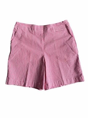 Talbots Pink Gingham Bermuda Shorts Size 14 Stretch Side Zip
Preppy Classic
